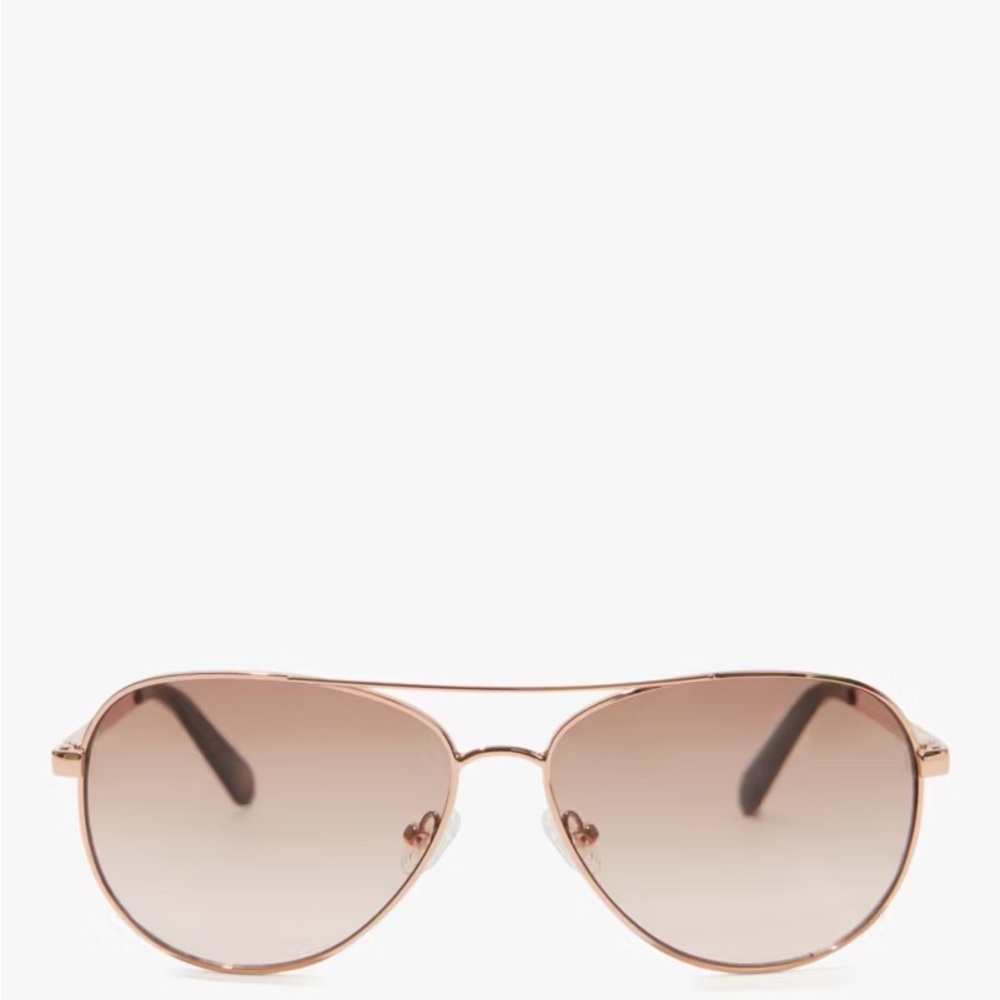 kate spade Rose Gold Aviator Sunglasses with Pink Gradient Lenses